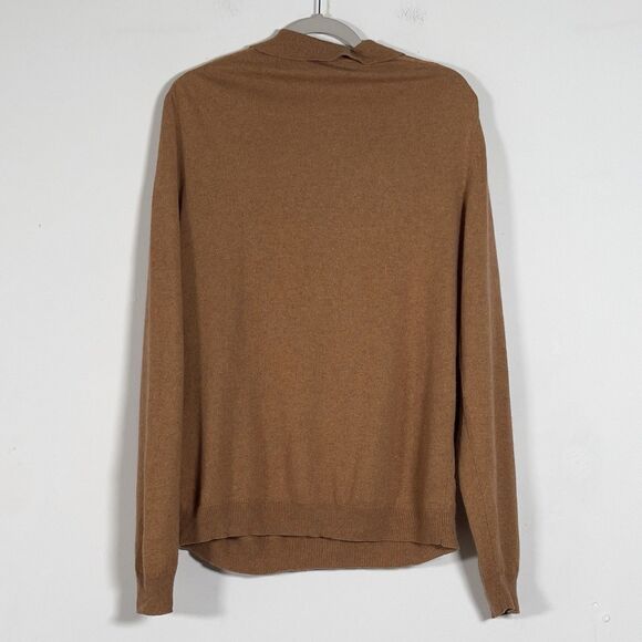 Austin Reed London Silk Cashmere Polo Sweater Mens Sz Large Tan Long Sleeve - Picture 4 of 10